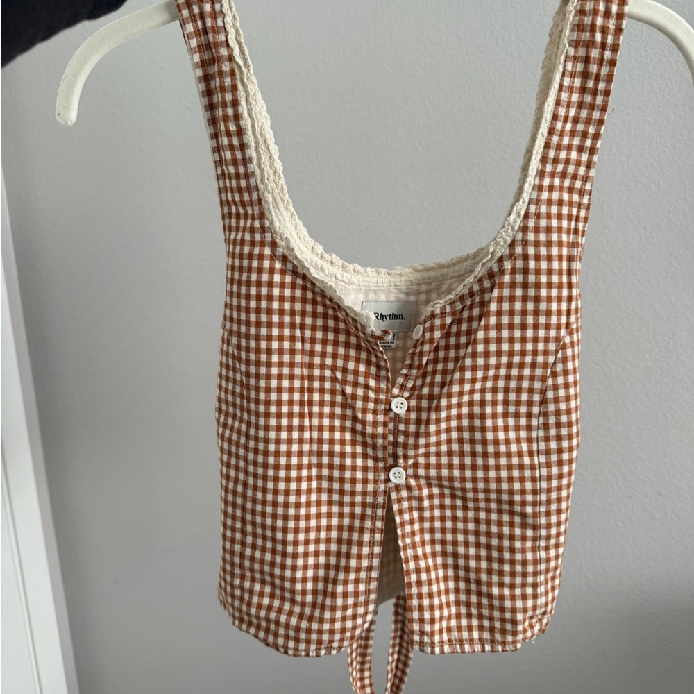 Rhythm gingham tank size small